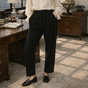 Vintage 80s 90s Chloe cropped charcoal trousers classic twee preppy tailored